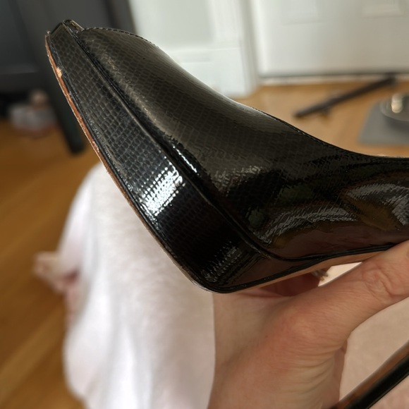 Dior patent leather peeptoe platform pumps, size 39.5 (U.S. 9) - Picture 6 of 6